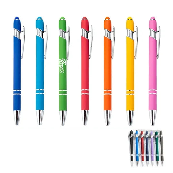 Soft Touch Ballpoint Pen With Stylus