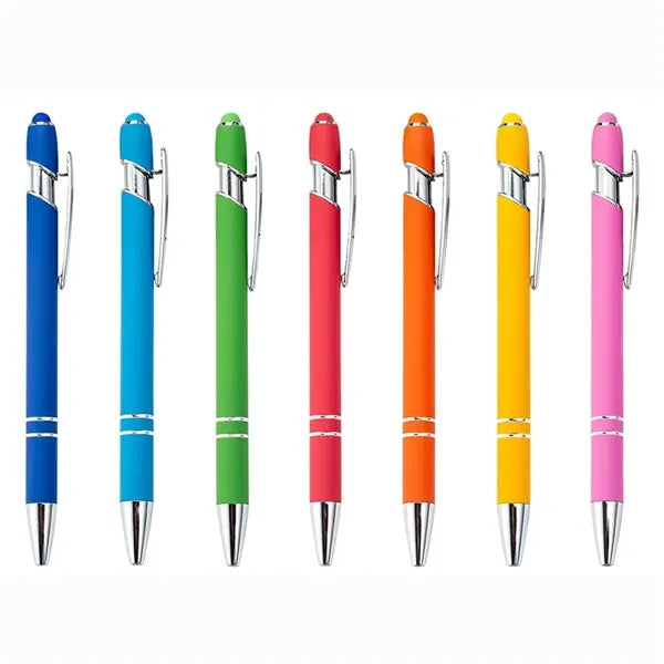 Soft Touch Ballpoint Pen With Stylus