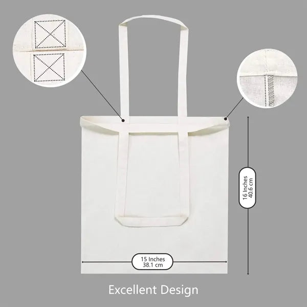 8 Oz Economical Canvas Grocery Tote Bag 16" x 15"