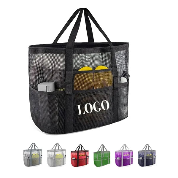 8 Pockets Mesh Beach Tote Bag