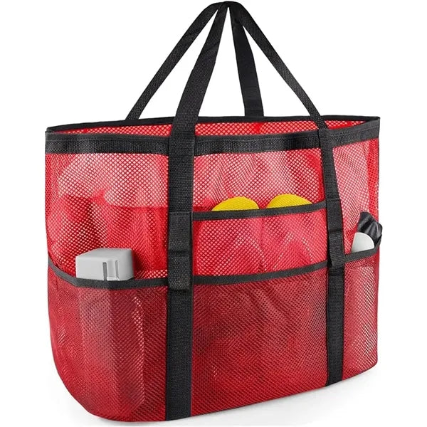 8 Pockets Mesh Beach Tote Bag