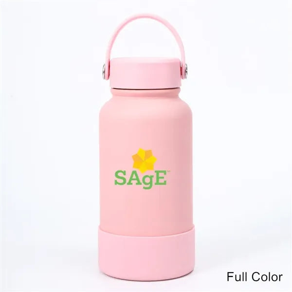 40 oz Insulated Water Bottle with Handle Lid and Rubber Boot