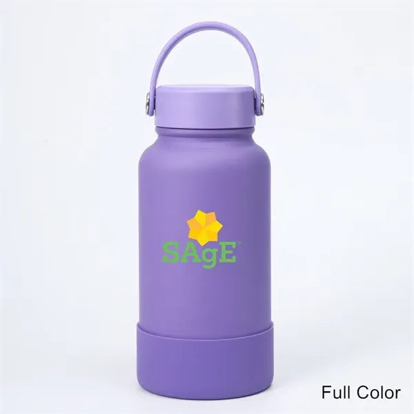 40 oz Insulated Water Bottle with Handle Lid and Rubber Boot