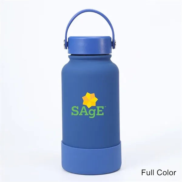 40 oz Insulated Water Bottle with Handle Lid and Rubber Boot