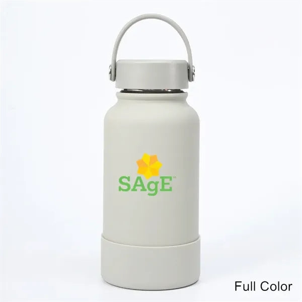 40 oz Insulated Water Bottle with Handle Lid and Rubber Boot