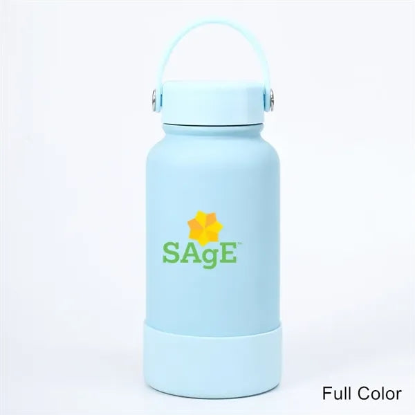 40 oz Insulated Water Bottle with Handle Lid and Rubber Boot