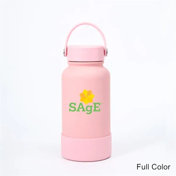 40 oz Insulated Water Bottle with Handle Lid and Rubber Boot