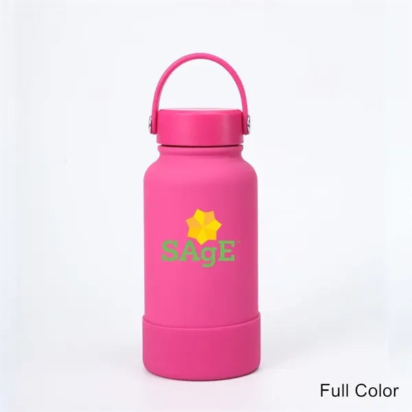 40 oz Insulated Water Bottle with Handle Lid and Rubber Boot