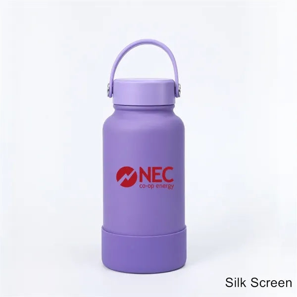 40 oz Insulated Water Bottle with Handle Lid and Rubber Boot