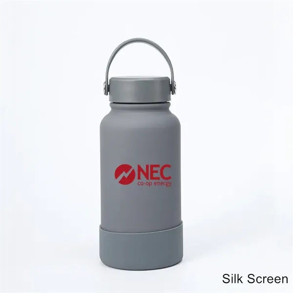 40 oz Insulated Water Bottle with Handle Lid and Rubber Boot