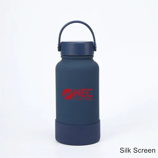 40 oz Insulated Water Bottle with Handle Lid and Rubber Boot