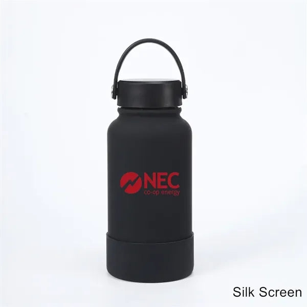 40 oz Insulated Water Bottle with Handle Lid and Rubber Boot
