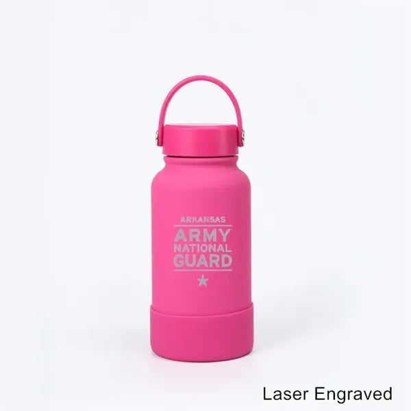 40 oz Insulated Water Bottle with Handle Lid and Rubber Boot