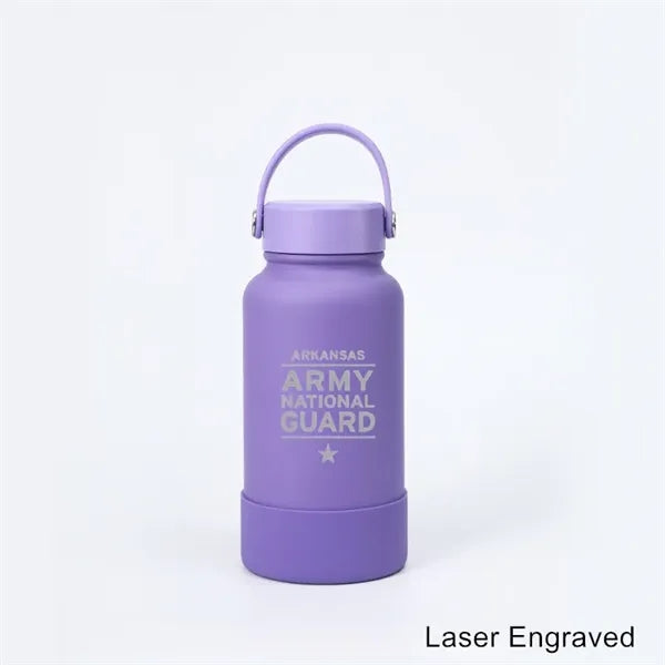 40 oz Insulated Water Bottle with Handle Lid and Rubber Boot