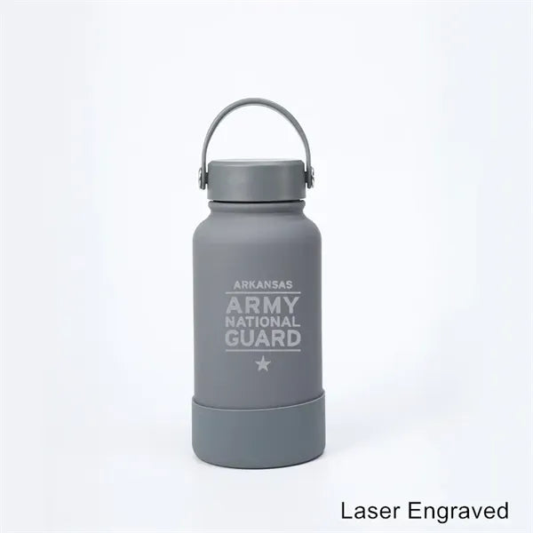 40 oz Insulated Water Bottle with Handle Lid and Rubber Boot