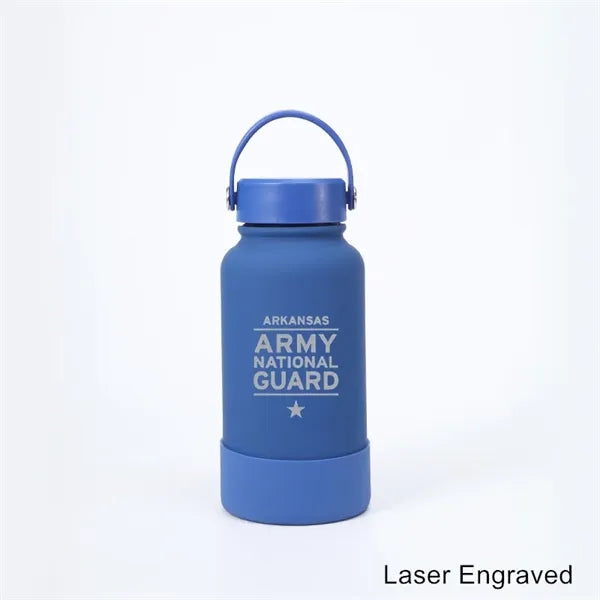 40 oz Insulated Water Bottle with Handle Lid and Rubber Boot