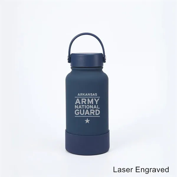 40 oz Insulated Water Bottle with Handle Lid and Rubber Boot