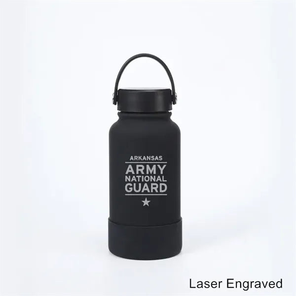 40 oz Insulated Water Bottle with Handle Lid and Rubber Boot