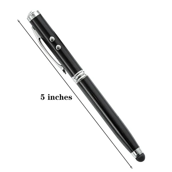 4-in-1 Metal Ballpoint Pen With Stylus & LED & Pocket Clip