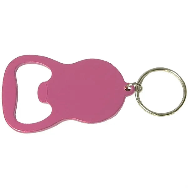 Round bottle opener key chain