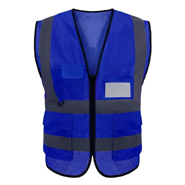 Mesh Reflective Tape Safety Vest With 4 Pockets
