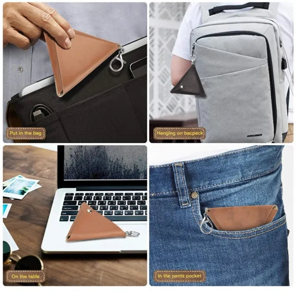 Triangle Mini Coin Pouch Keychain