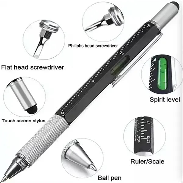 6 In 1 Multitool Tool Screwdriver Pen with Ruler Ballpoint