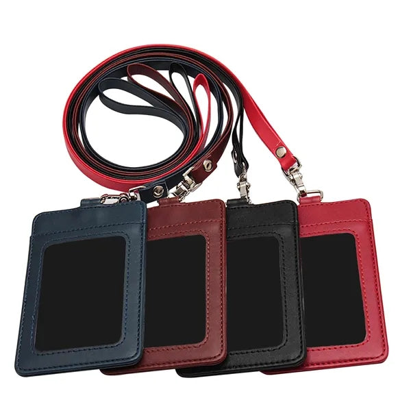 PU Leather Lanyard Card Holder