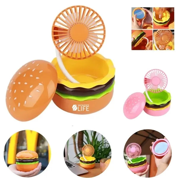 Hamburger Shaped Fan With Mirror