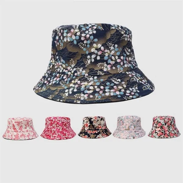 Flower Printed Double-sided Cotton Bucket Hat