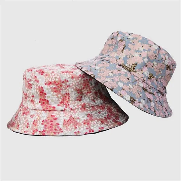 Flower Printed Double-sided Cotton Bucket Hat