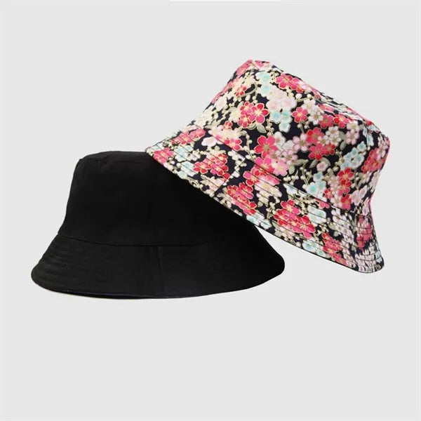 Flower Printed Double-sided Cotton Bucket Hat