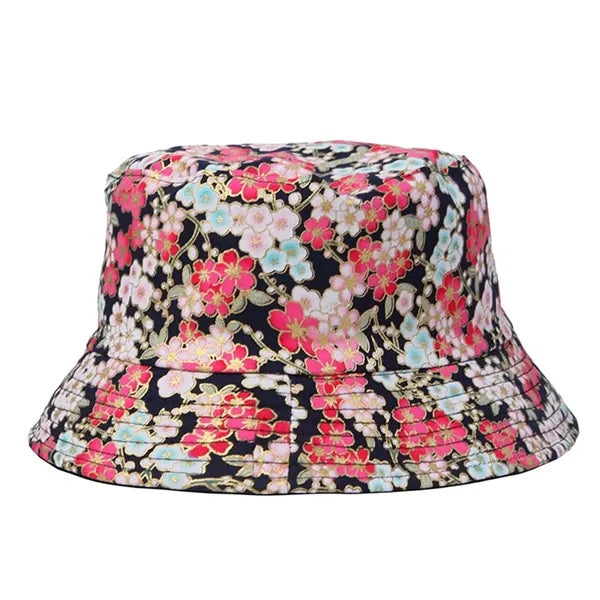 Flower Printed Double-sided Cotton Bucket Hat