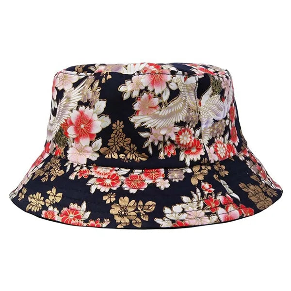 Flower Printed Double-sided Cotton Bucket Hat