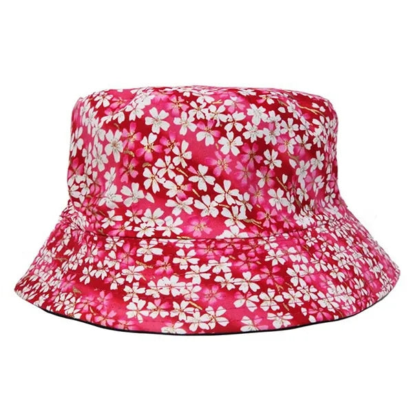 Flower Printed Double-sided Cotton Bucket Hat