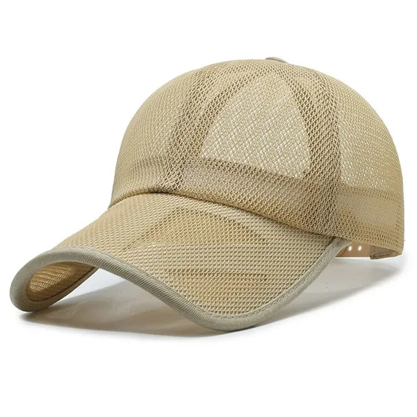 Curved Brim Breathable Sun Hat Mesh Trucker Cap