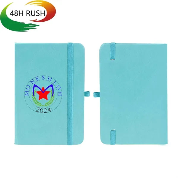 A6 Classic PU Leather Notepad w/ Elastic Band