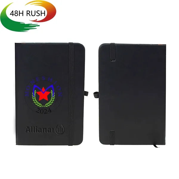 A6 Classic PU Leather Notepad w/ Elastic Band