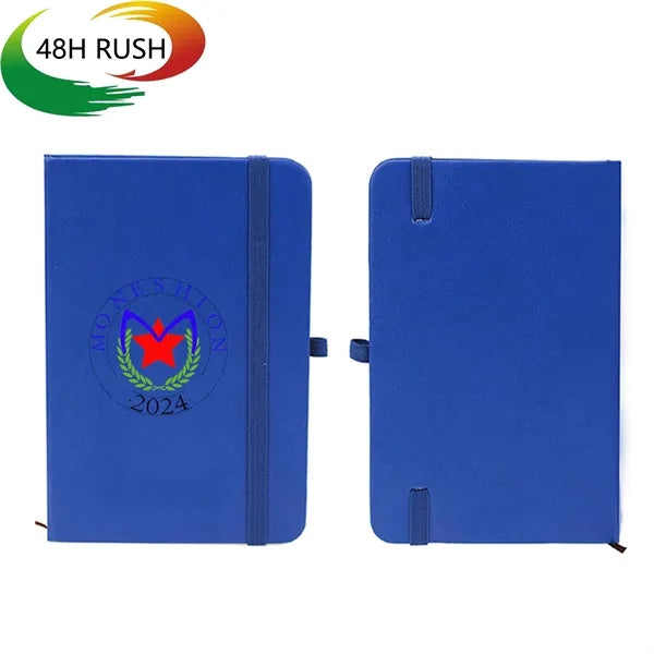 A6 Classic PU Leather Notepad w/ Elastic Band