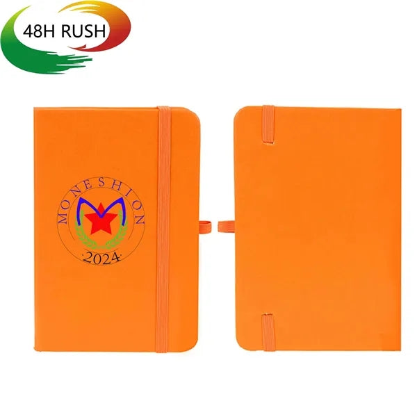 A6 Classic PU Leather Notepad w/ Elastic Band