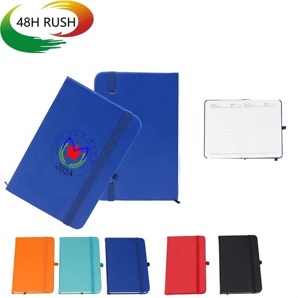 A5 Classic PU Leather Notebook w/ Elastic Band