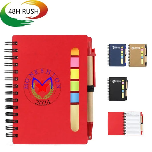 Spriral Notebook, Pen & Sticky Notes Set