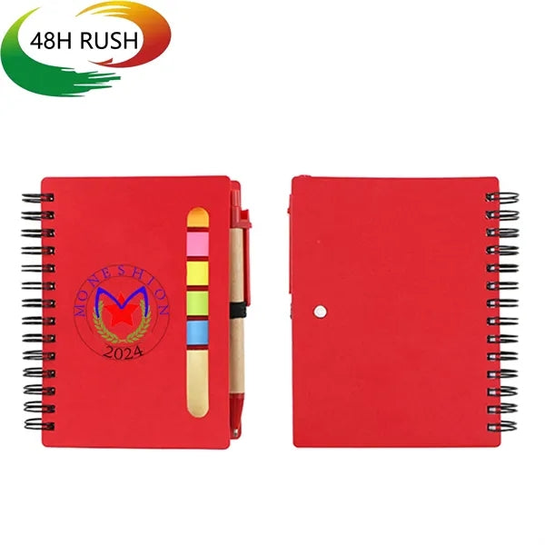 Spriral Notebook, Pen & Sticky Notes Set