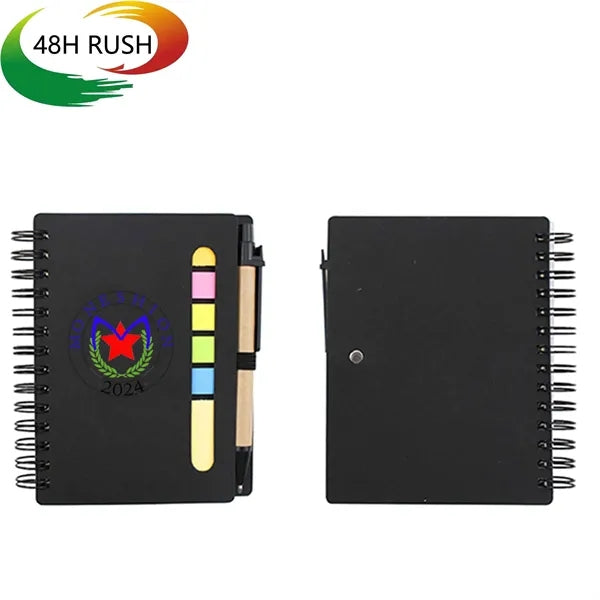 Spriral Notebook, Pen & Sticky Notes Set