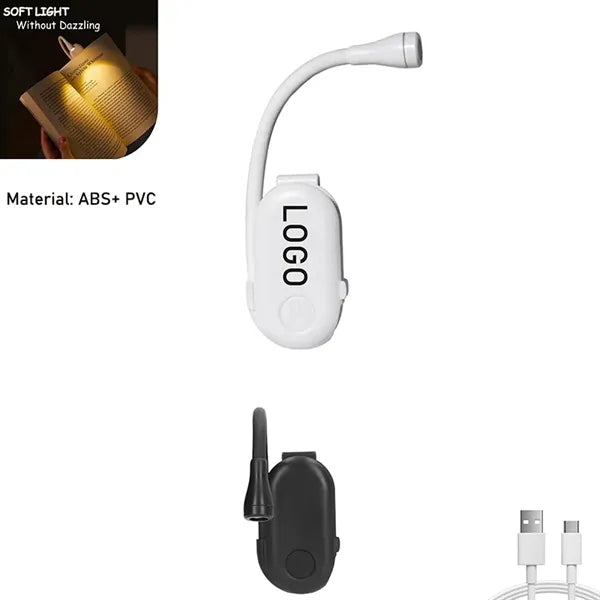 ABS LED Rechargeable Adjustable Clip On Book Reading Light