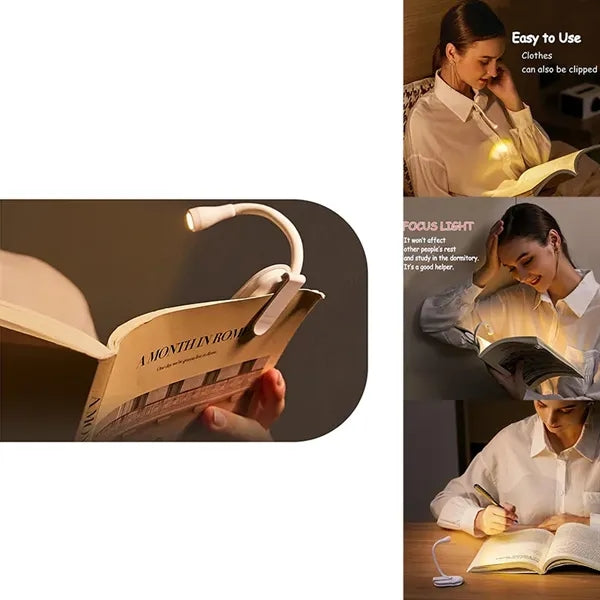 ABS LED Rechargeable Adjustable Clip On Book Reading Light