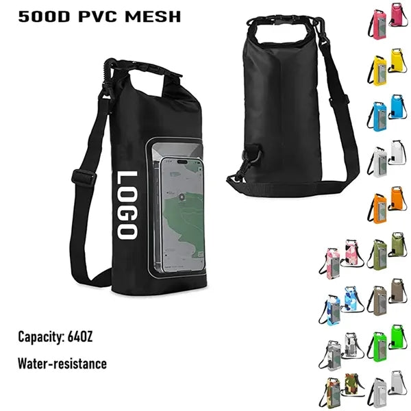 Waterproof PVC 2L Lightweight Boat Dry Bag With Phone Pouch