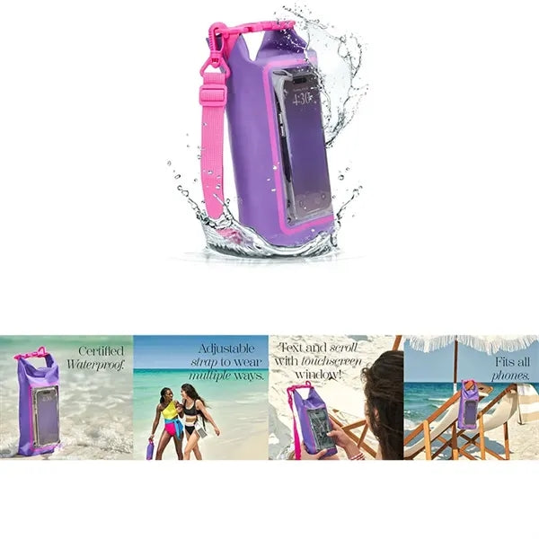 Waterproof PVC 2L Lightweight Boat Dry Bag With Phone Pouch