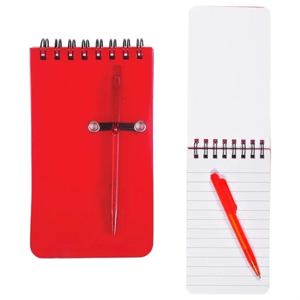 Small Spiral Bound Jotter Notebook with Pen