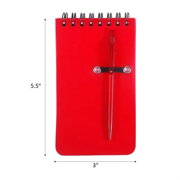 Small Spiral Bound Jotter Notebook with Pen